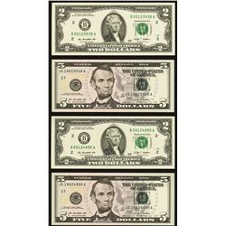150th Anniversary 1995 and 2009 Set  of $2 and $5 Notes