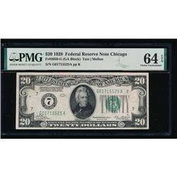 1928 $20 Chicago Federal Reserve Note PMG 64EPQ