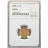 Image 1 : 1889 $2 1/2 Liberty Head Quarter Eagle Gold Coin NGC AU58