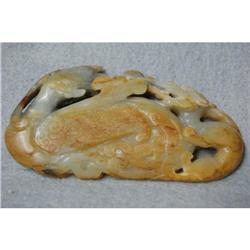 Carved  Celadon  Jade  Phenix  with  some  #1274234