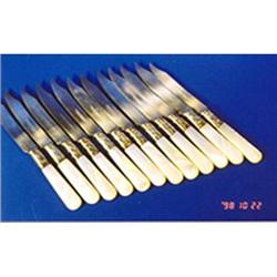 mother-of-pearl fruit knives  set of 12 #1274247