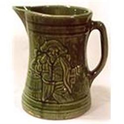 Large green majolica pitcher by McCoy #1274254