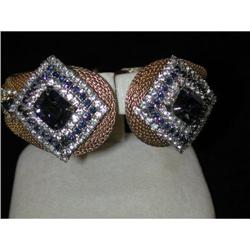 Hobe hindged deep blue & clear bracelet #1274280