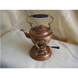 copper teapot with brass handles and fixtures #1274285