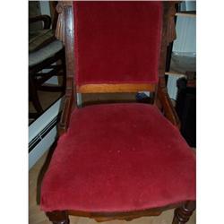victorian eastlake red velvet chairs 1800`s #1274290