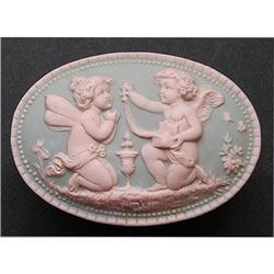  Schafer & Vater PRAYING CHERUBS Powder Jar #1274339