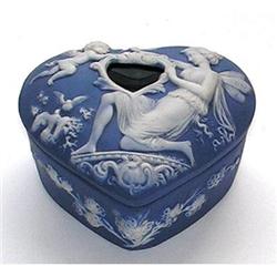 Schafer & Vater Blue Jasperware Hair Receiver #1274404