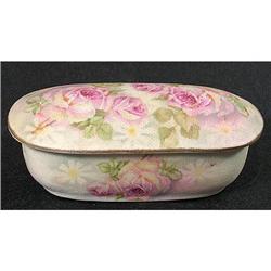 Royal Bayreuth Rose Tapestry Hair Pin Box #1274419