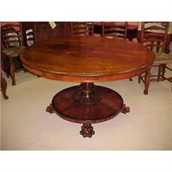 ANTIQUE ROSEWOOD CENTER  DINING TABLE #1274442