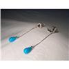 Image 1 : 18K WG Gold Turquoise Diamond Drop Earrings #1274736