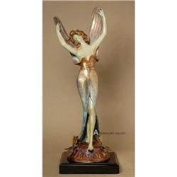 ART NOUVEAU DRAGON FLY LADY BRONZE SCULPTURE #1274959