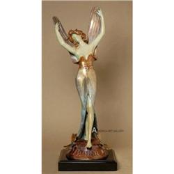 ART NOUVEAU DRAGON FLY LADY BRONZE SCULPTURE #1274959