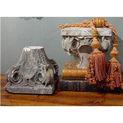 PAIR 18-19th C. Carved STONE Capitals #1275002