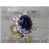 Image 1 : RHJ Deep Blue Synthetic Sapphire Ring w/ CZs  #1294540