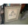 Image 1 : Very Old Carved Frame with Picture of Lady  #1294549