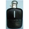 Image 1 : 19C GENTS WHISKY  FLASK - SILVER LEATHER GLASS #1295397