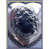Image 1 : ART NOUVEAU SILVER HEART SHAPED BOX BEAUTY LADY#1295401