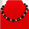 Image 1 : STERLING SILVER BLACK ONYX PEARL Necklace #1309896