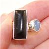 Image 1 : STERLING SILVER Estate EBONY WOOD Ring Sz 7 #1309897