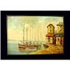 Image 1 : Nice French impressionistic Oil Painting harbor#1310284