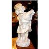 Image 1 : girl with a rooster  Italian alabaster #1310356