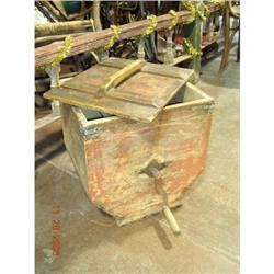 Primitive Antique BUTTER CHURN--Red w/Yellow #1322918