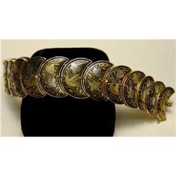 JAPANESE MIXED METALWORK BRACELET WITH BIRDS #1323022