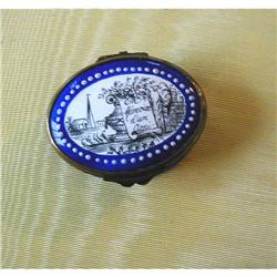 19thC LIMOGE "MEMORIAL" OVAL ENAMEL  BOX #1323048