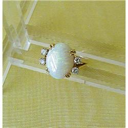 ESTATE OPAL & DIAMOND RING ~14K #1323051
