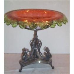 RARE Tall Green Cased Cherub Brides Basket #1323059