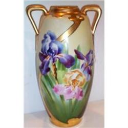 Hand Painted Iris Decorated Large Vase #1323068