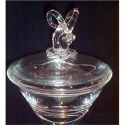 Steuben Crystal Ram Head Covered Candy #1323069