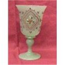 Green Enameled paint Opaline Goblet #1323081