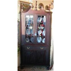 LARGE Chippendale Style Mahogany Corner Cabinet#1323090