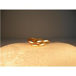Estate 14K WG Pink Gold Tri-Color Rolling Ring #1323104