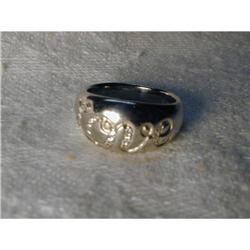 Estate 18K WG Gold Diamond Love Wedding Band #1323123