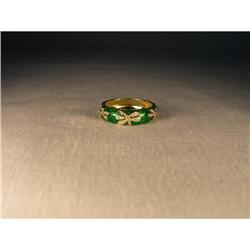 18K Gold Hidalgo Enamel Diamond Dragonfly Band #1323131