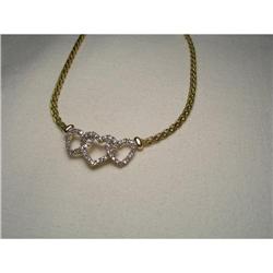 Estate 14K YG Gold Diamond Heart Necklace #1323139