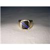 Image 1 : Estate 14K YG Diamond Onyx Lapis Mens Ring #1323141
