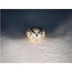 Estate 14K YG Gold Diamond Mens Owl Ring #1323151