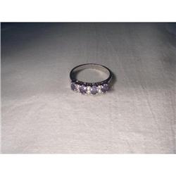 Estate 14K WG Tanzanite Diamond Stacking Ring #1323183