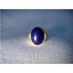 Estate 14K YG Lapis Lazuli Diamond Mens Ring  #1323191