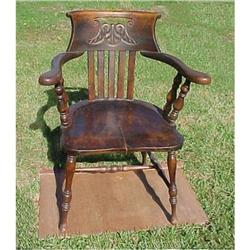 Antique Desk Armchair Carved Mahogany American #1323199