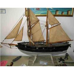 Antique 1900 English Pond Yacht Ship Model #1323206