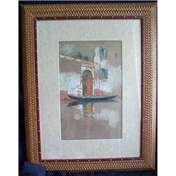 Antique Impressionist Venice Gondola Painting #1323212