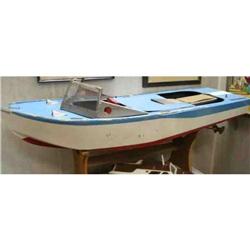 Huge Wood Pre R/C Electric Speed Boat Model #1323214