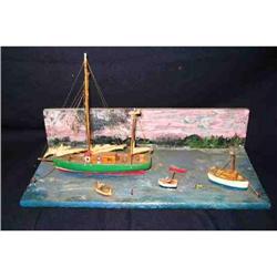 Old Miniature Folk Art Nautical Diiorama #1323220