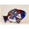 Image 1 : Old Japanese Imari Fish Plate w Flowers Mk #1323272