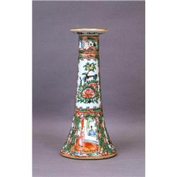 19C Chinese Export Rose Medallion Candle Stick #1323295