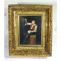 Boy Blowing Bubbles Oil Painting Signed #1323342